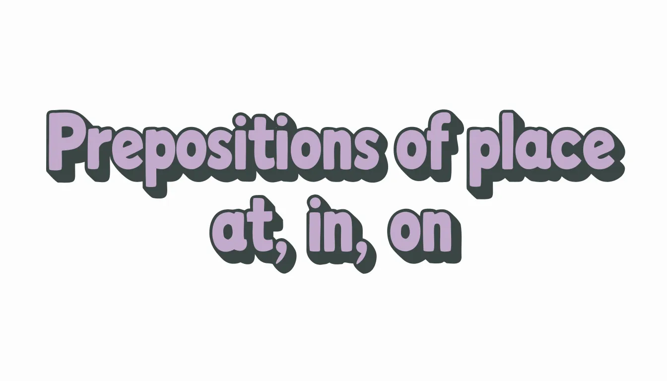 prepositions of place